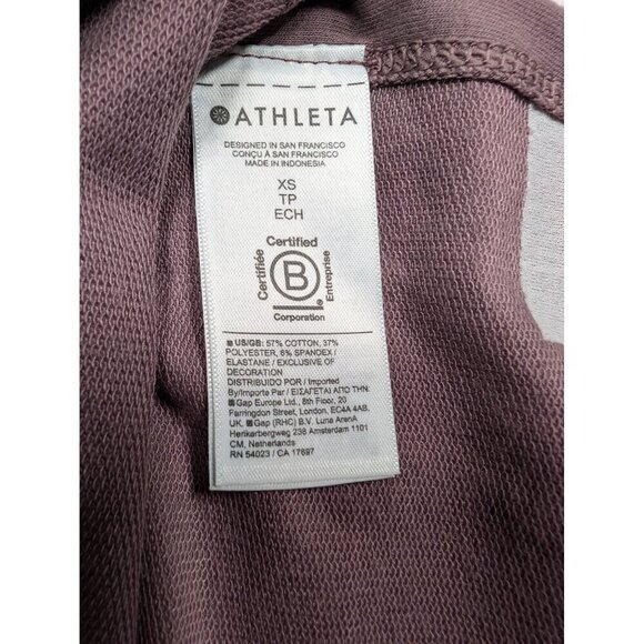 Athleta Retroterry V-Neck Sweatshirt Tee Mauve Sleeveless Womens XS - Picture 7 of 11